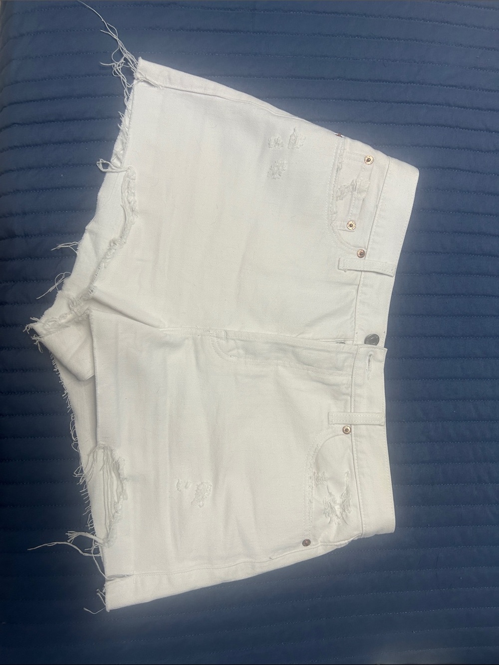 pistola White Distressed Denim Cutoff Shorts